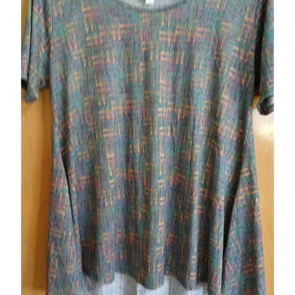 LuLaRoe M Green Purple Orange Geometric High Low Simply Comfortable Tunic Top - Picture 3 of 16
